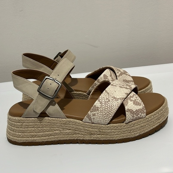 Susina Marli Strappy Espadrille Flatform Sandal Snakeskin Print Women's Size 10 - Picture 8 of 14